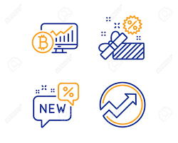 Bitcoin Chart Sale And New Icons Simple Set Audit Sign Cryptocurrency