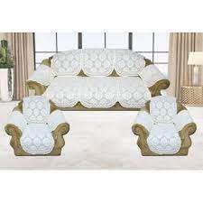 white color design net sofa cover at rs