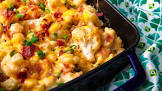 baked cauliflower   cheese with bacon