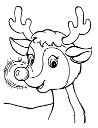 Christmas coloring pages rudolph with free printable reindeer for kids sketch pinterest. Reindeer Free Christmas Coloring Pages For Kids Drawing With Crayons