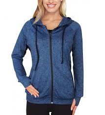 Women S Zip Up Hoodie Soft Lightweight Activewear Sweatshirt Jacket With Thumb Holes Multicolor Blue Ca187il07le