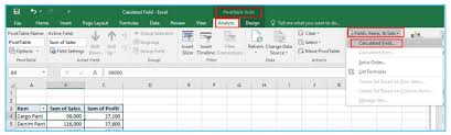 calculated field in pivot table add