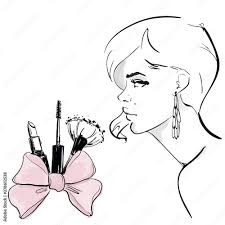lipstick mascara makeup brush with bow