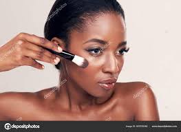 beauty makeup face black woman brush