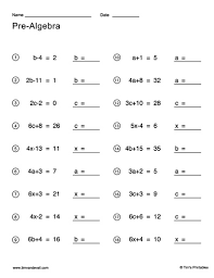 Pre Algebra Worksheets Tim S Printables
