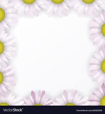 Wedding Card Borders Daisies Blooming Blue And