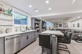 Wet Bar With Island Featuring Quartz