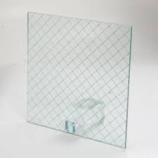 Clear Diamond Wired Glass Patterned