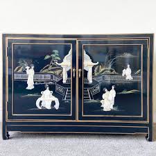 chinoiserie black lacquer mother of