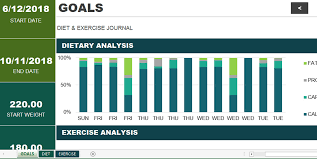 Diet Exercise Chart Template Exceltemplate