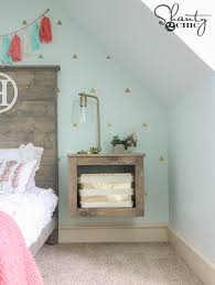 What's neat about floating nightstands is that they create a lot of space underneath, which can be used for storage, or kept open for a super tidy look. Diy Floating Storage Nightstand Shanty 2 Chic
