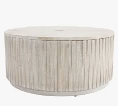 White Round Coffee Table With Storage