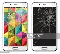 Modern Mobile Phone With Broken Glass
