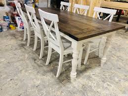 Farmhouse Table With Chairs And Turned