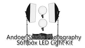 Andoer Studio Photography Softbox Led Light Kit Youtube