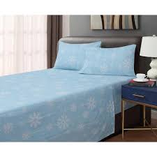 Blue Cotton Flannel Full Sheet Set