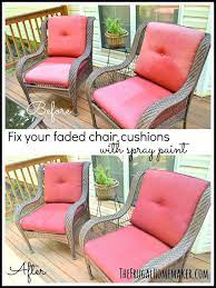 Faded Chair Cushions With Spray Paint