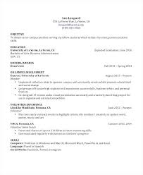 Example Of Resume For Students Resume Student Objective Examples