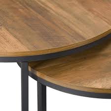 Brown Round Wood Grain Coffee Table