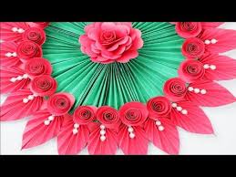 Red Rose Paper Flower Wall Hanging