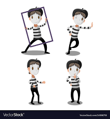 mime artist funny cartoon character