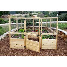 Outdoor Living Today Raised Cedar Garden Bed With Deer Fencing Kit 8 X 8 Ft