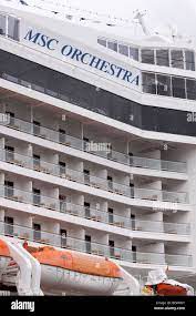 MSC Cruises cruise ship MSC Orchestra docked in Barcelona Stock Photo - Alamy