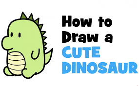 how to draw a cute dinosaur kawaii