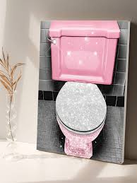 1 Pc Pink Toilet Canvas Wall Art Poster