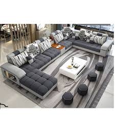 allita deep grey u shape sofa set