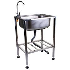 The most common outdoor sink material is ceramic. Stainless Steel Metal Camping Sink With Tap And Drainage Pipe Outdoor Wash Basin 5055493884403 Ebay