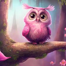 beautiful cute owl in fairy forest