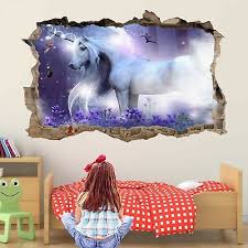 Unicorn Fairy Forest Fantasy 3d Wall