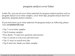 Program Analyst Cover Letter