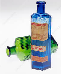 Antique Poison Bottles Stock Image