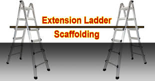 scaffold from two extension ladders