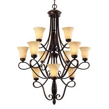 Shop Golden Lighting Torbellino Bronze 3 Tier 12 Light Chandelier With Glass Shades 38 W X 52 H Overstock 12800125
