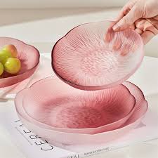 Gradient Colored Glass Plate Pink