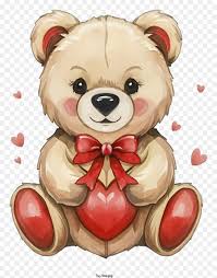 cute cartoon teddy bear with red