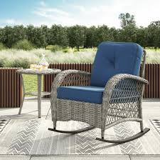 Wicker Outdoor Chairs Blue Rocking