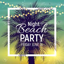 Summer Night Beach Party Poster Tropical Natural Background