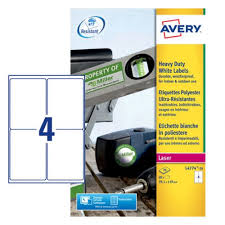 Avery Heavy Duty Labels Laser 4 Per Sheet 99 1x139mm White Ref L4774 20 80 Labels