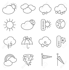 Weather music and weather channel music for weather report & weather forecast: Weather Forecast Icons Outlined Pictograms Set With Rain Drops Royalty Free Cliparts Vectors And Stock Illustration Image 39266622
