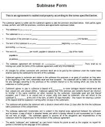Commercial Sublease Agreement Template Sub Letting Tenancy