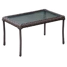 Outdoor Wicker Tempered Glass Top