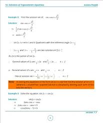 Math 14 Solutions Of Trignometric Equation