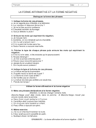 04.la Forme Affirmative Et La Forme Negative | PDF