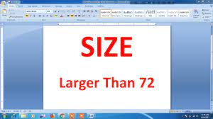 how to make font size larger than 72 in