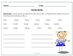 Ng, nk words random cards. Ng Nk Words Worksheet By B Brice Teachers Pay Teachers