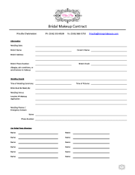 makeup artist contract template form